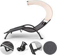 Chaise longue double 2 personnes Chaise longue d'extérieur avec oreillers détachables Hamac de patio Chaise longue pour jardin