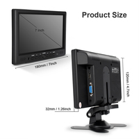 Écran LCD TFT à matrice active de 7 pouces, prend en charge PAL NTSC, grand angle de vue, HDMI VGA, double AV, mini moniteur avec haut-parleur et télécommande