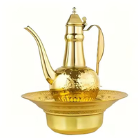 Ensemble de lavage des mains arabe à bas prix en acier inoxydable, comprenant une bouilloire et un pot de lavage pour musulmans