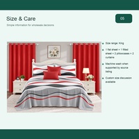 Ensemble de draps de lit 6 pièces en polyester 100TC bleu ciel à motif géométrique flèche, imprimé sur mesure, pour vente au détail, taille King