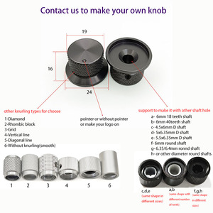 24 x 16 mm dunkelgrauer Aluminium-Potentiometer-Drehknopf mit gerändeltem Oberflächenmuster und Punktzeiger für 6 mm Rundwellen - Product Image 4
