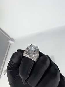 Anillo de Zirconia con Corte Ovalado y Engaste de Garras, Joyería de Piedras Preciosas de Diseño Moderno, Anillo Hiphop Brillante - Product Image 2