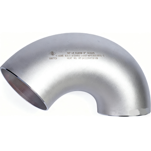 Coude à 90 degrés à rayon long en acier inoxydable 316/316L ASME B16.9 A/SA403, soudé, résistant à la corrosion, raccord de tuyauterie - Product Image 1