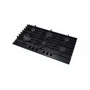 Cuisinière à gaz à 6 brûleurs en verre trempé avec brûleur robuste de 900 mm <span class=keywords><strong>pour</strong></span> usage commercial et domestique - Product Image 1