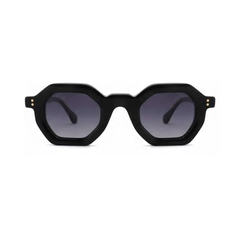 스톡 아세테이트 섬유 광학 프레임 남성용 다각형 안경 편광 ACEATE 선글라스 두꺼운 프레임 아세테이트 선글라스