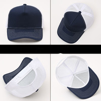 Gorra de béisbol trucker transpirable con malla trasera y parche de goma 3D personalizado, ajustable con cierre a presión para conducir al aire libre