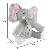 Vente en gros Couette de couchage douce personnalisée pour bébé Jouet éléphant Animal en peluche plastique Projection apaisante Jouets de confort pour bébé