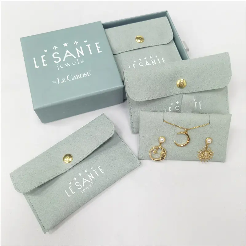 Chuanghua Earrings Jewelry Packaging Jewelry Pouches Jewelry Package Leather Pouch WIth Logo Custom Suede Velvet Microfiber Bag