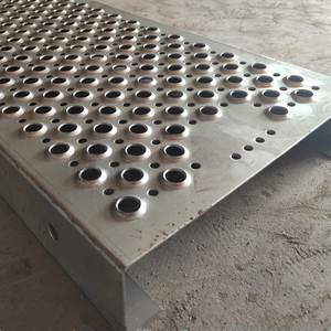 Galvanized Steel Plain Weave Perforated Mesh Panels with Round Holes for Platform Decking Walkway <b>Stairs</b> <b>Treads</b> - Product Image 4