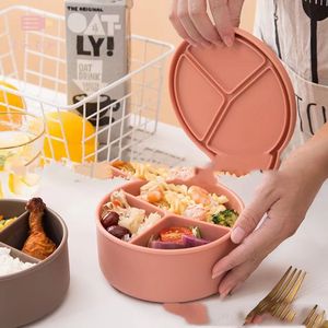Boîte à lunch en silicone de qualité alimentaire, portable, chauffable, étanche, sans BPA, adaptée au micro-ondes, pour enfants, vente en gros personnalisée - Product Image 6