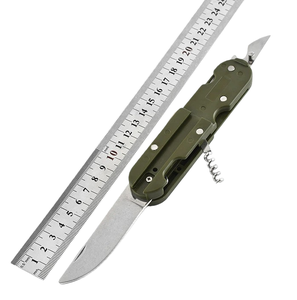 Ensemble de couverts de camping pliables 5 en 1 écologiques portables, en acier inoxydable détachable, poli miroir, avec étui en plastique - Product Image 3