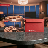 Impression de cartes de visite personnalisées pour hôtel 5 étoiles, papier offset 150 g/m², pelliculage, gaufrage, 4 couleurs recto-verso, 15x25 cm pour hôtel