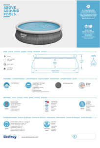 <span class=keywords><strong>Piscine</strong></span> hors sol gonflable <span class=keywords><strong>Bestway</strong></span> 57372 <span class=keywords><strong>Fast</strong></span> <span class=keywords><strong>Set</strong></span> 4,57 m x 1,07 m en PVC pour familles et enfants - Product Image 3