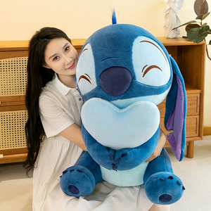 Lilo ve Stitch Sarılan Kalp Peluş Oyuncak Bebek Kawaii Kız Yatak Uyku Peluş Yastığı Mükemmel Doğum Günü Hediyesi - Product Image 3