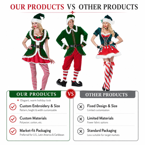 Disfraces <span class=keywords><strong>de</strong></span> Navidad para Parejas, <span class=keywords><strong>Disfraz</strong></span> <span class=keywords><strong>de</strong></span> Duende Verde <span class=keywords><strong>de</strong></span> Papá <span class=keywords><strong>Noel</strong></span>, Trajes para Fiestas <span class=keywords><strong>de</strong></span> Navidad - Product Image 4