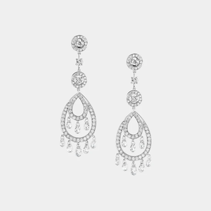Boucles d'oreilles pendantes en diamant de qualité supérieure pour femmes, bijoux de mariée de créateur avec cristaux complexes pour réception de fiançailles - Product Image 3