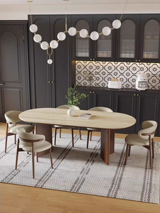 Sillas y mesas de comedor nórdicas de madera maciza para uso doméstico, mesas de comedor con respaldo moderno y sillas de estilo Crema para restaurante - Product Image 3