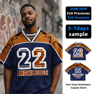 Top Ranking Men's Casual Hip Hop T-<b>shirts</b> Spandex/Polyester Knitted 200g Digital Printing Quick Dry OEM Service Custom <b>Patchwork</b> - Product Image 1
