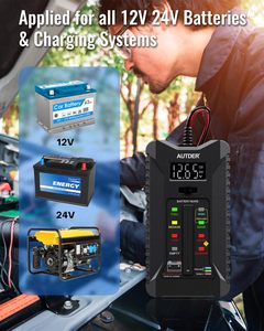AUTDER 자동차 배터리 테스터 12V/24V 전압계 오토바이 배터리 발전기 충전 시스템 분석기 LCD 디스플레이 LED 표시기 CE - Product Image 4