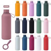 Botella Térmica de Doble Pared con Aislamiento, Personalizada, con Pintura de Goma Suave, Boca Pequeña, de Acero Inoxidable, 500ml, 750ml, 1000ml