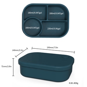Caixa de Almoço Simples para Estudantes com Logo Personalizado, Livre de BPA, Caixa de Almoço de Silicone Bento - Product Image 6