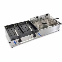 Machine à griller les poulets à double presse électrique robuste sur mesure avec 2 casseroles pour équipement de restauration professionnelle commerciale