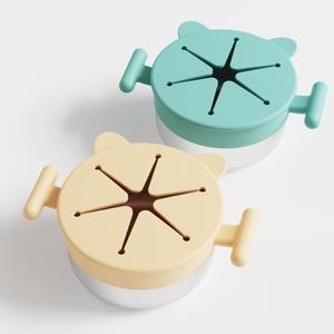 Gobelets à collation en acier inoxydable avec poignées, récipients à collation en silicone avec couvercles en silicone, boîte à collation pour tout-petits - Product Image 2