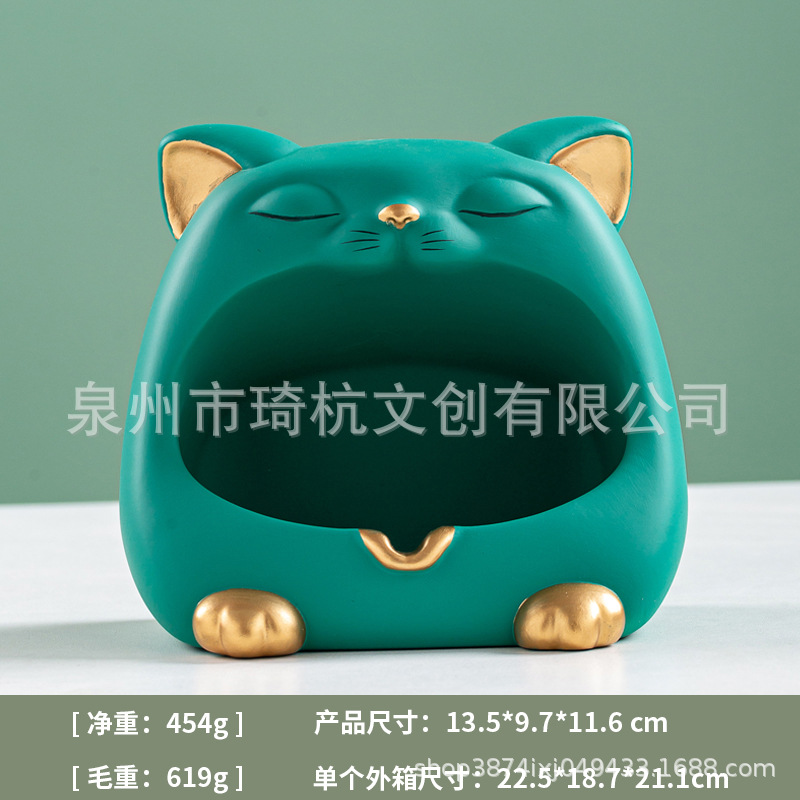 Cat Ashtray - Green