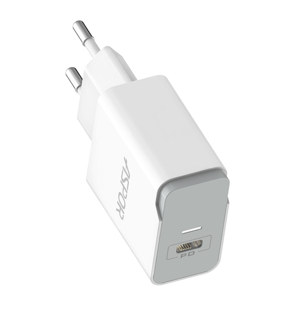 PD 20W 3.0 USB-C Fast Charging Wall Charger with Dual USB Ports and OTP Protection for Mobile Phones