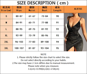 S-3XL printemps/été nouvelles robes de soirée sexy rose étincelant à fente haute robe à bretelles en V profond - Product Image 2