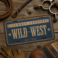 Décoration murale en métal Cowboy Country, panneau en aluminium Wild West pour Rodeo Ranch Bar