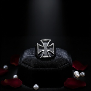 Anillo Vintage para Hombre, Joyería de Acero Inoxidable, Anillo Cruzado con Flecos - Product Image 2