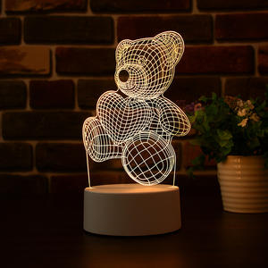 Lumière de Table LED de noël personnalisée, <span class=keywords><strong>effet</strong></span> 3D créatif, Base en acrylique pour chambre d'enfants, USB, avec prix d'usine, offre spéciale - Product Image 2