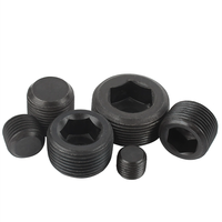 Bouchon à douille hexagonale noire en acier au carbone #45 raccord de tuyau hexagonal bouchon à tête fraisée 3/4 "NPT bouchon d'huile mâle