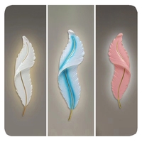 Applique murale LED moderne personnalisée LIANGTE en résine décorative à plumes pour villa, hôtel, chambre à coucher, salon, mode télécommande