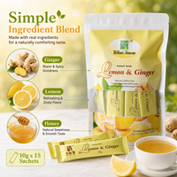 Thé au citron et au gingembre en marque blanche, tisane instantanée, sachets de gingembre au miel, sans caféine, fabrication OEM ODM, vente en gros