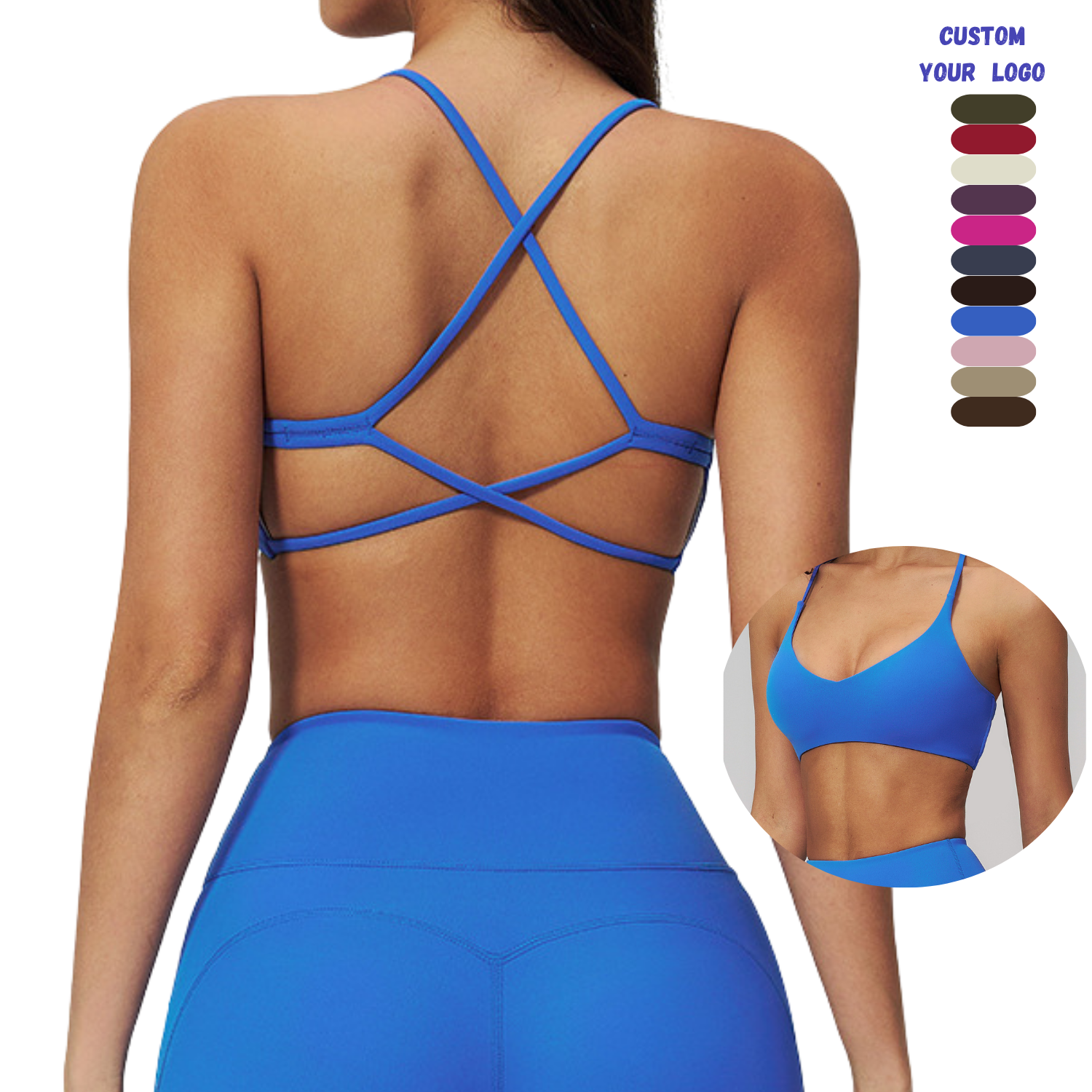 Women High Support Yoga Bra Cross Back Sports Bra Workout Running Fitness Gym Shockproof Athletic Underwear