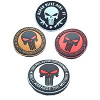 Patch rond en PVC souple gaufré 3D, motif crâne avec texte incurvé, badge auto-agrippant, applique pour activités de plein air et loisirs, pour veste, sac à dos, chapeau, vêtement