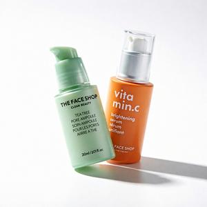 The <b>Face</b> Shop Tea <b>Tree</b> Pore Ampoule 20ml Vitamin C Brightening Serum 20ml Skin Care Set - Product Image 1