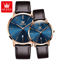 Olevs marque 5869 montres pour hommes montre à Quartz étanche montre-bracelet avec date calendrier dame horloge Couple montre