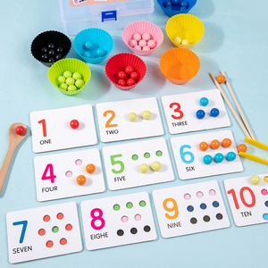 ของเล่นเสริมพัฒนาการนับจำนวน ตัวหนีบลูก<span class=keywords><strong>ป</strong></span>ัด ถ้วยไม้ การ์ดตัวเลข 1-10 ฝึกการเรียงสี พัฒนาทักษะกล้ามเนื้อมัดเล็ก สำหรับเด็กเล็ก ได้รับมาตรฐาน CE CPC ขายส่ง OEM - Product Image 3