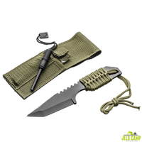 Couteau de chasse tactique, cordon de parachute, allume-feu, kit de survie en plein air, pierre à feu, boucle, autres équipements de camping