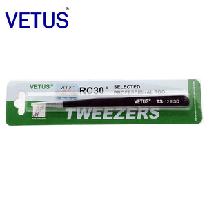 Pinzas Antiestáticas Vetus Serie TS de Acero Inoxidable ESD, Puntiagudas y Curvadas para Arte de Uñas y Depilación - Product Image 4