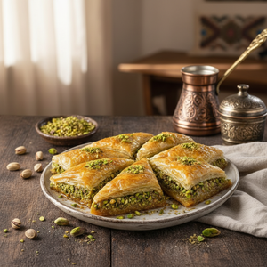 Baklava de Pistacho Dulce Halal Hecho a Mano de Primera Calidad, Postre Turco Tradicional, Embassar 1 kg, Pistacho de Antep - Product Image 3