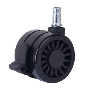 Roulettes pivotantes modernes vintage 65 mm avec frein, en PU, PA et acier, capacité de charge 35-40 kg, pour chaise de bureau - Product Image 1