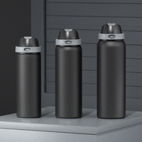 Bouteille d'eau isotherme en acier inoxydable de 24 oz avec couvercle 2-en-1 à paille et bec verseur pour isolation au froid, sans BPA, compatible avec les porte-gobelets de voiture