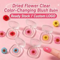 Rubor en Crema que Cambia de Color con Flor Real, Tinte para Mejillas Reactivo al pH, Rubor en Crema Natural de Larga Duración