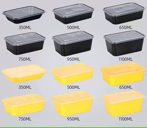 กล่องพลาสติก PP เกรดอาหารสำหรับเตรียมอาหาร แบ่งช่องใส่ได้ ใช้ซ้ำได้ สีดำ สำหรับบ้านและครัว ขายส่ง - Product Image 3