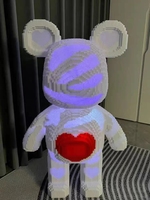 Briques assemblées de grande taille 90 cm Collection Micro Blocs de construction Jouets Bearbrick avec lumière LED pour la décoration