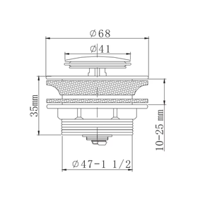 Chất lượng cao G1-1/<span class=keywords><strong>2</strong></span> phòng tắm <span class=keywords><strong>Pop</strong></span> Up cống Brass bấm vào Clack lưu vực bồn rửa chất thải cho bồn tắm - Product Image 2